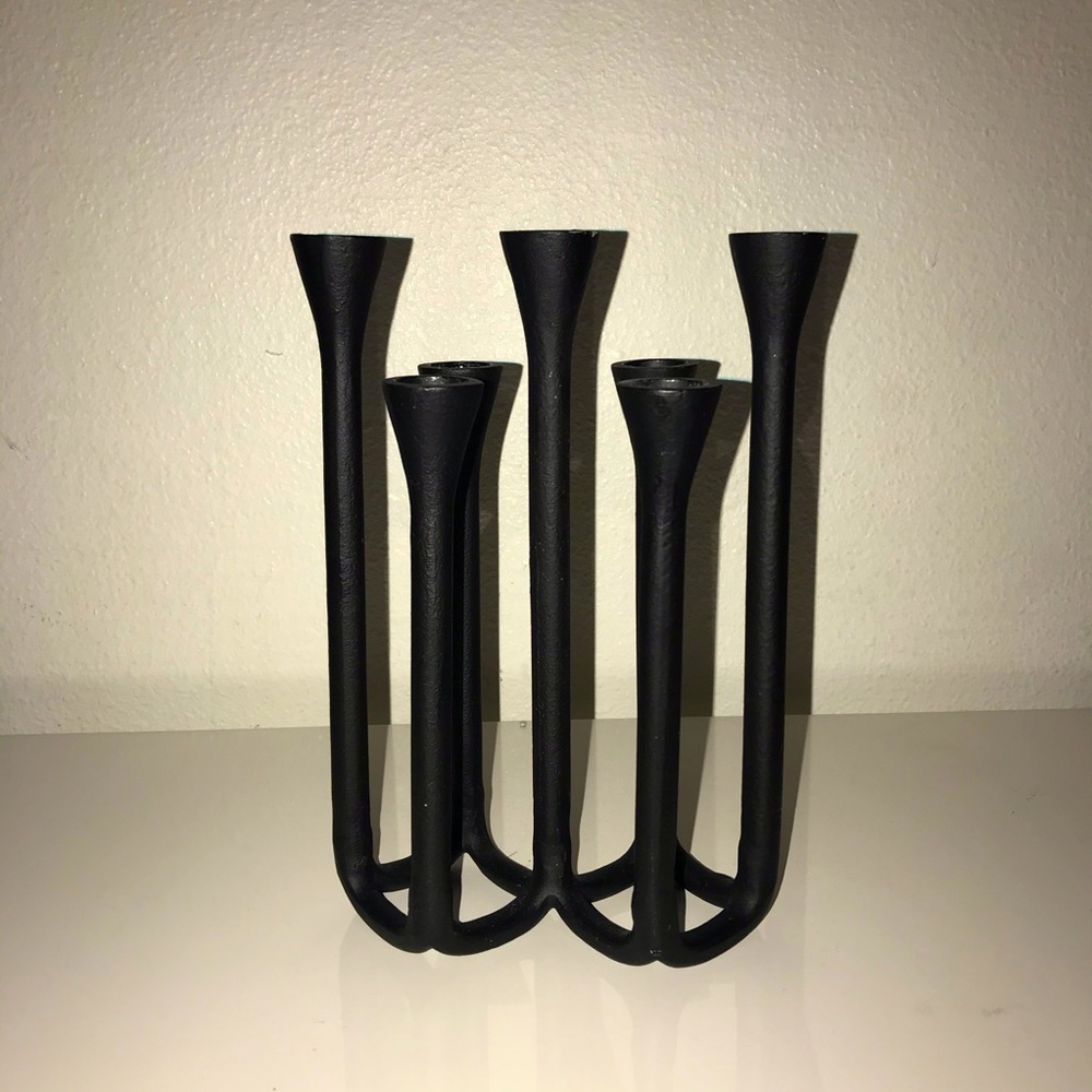 black metal candle stick holder